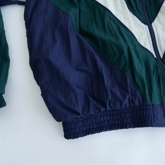 Vintage 90'S Puma Navy & Green Windbreaker  Running Jacket Size Large - Picture 9 of 11